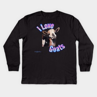 I Love Goats Kids Long Sleeve T-Shirt